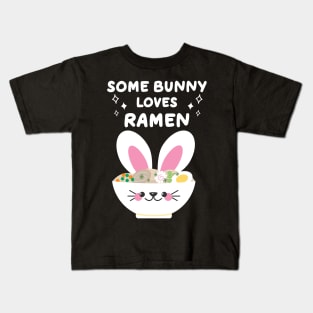 Ramen Lover Kawaii Easter Bunny Pun Kids T-Shirt